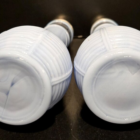 Jeanette Delphite Blue Glass Salt and Pepper Shakers for Euclid Coffee Co. - Picture 7 of 7